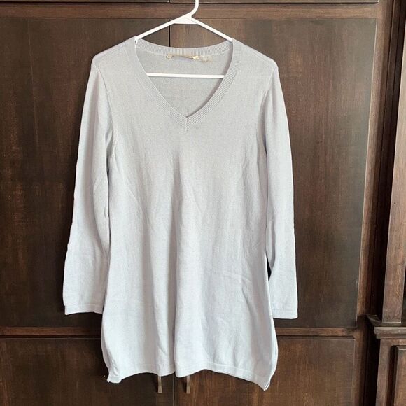 Soft Surroundings Light Blue V-Neck Cashmere Blend Sweater Medium - Picture 1 of 5